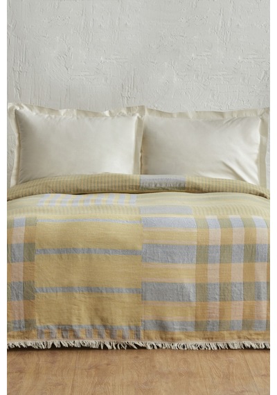 Karaca Home Striped %100 Pamuk Çift Kişilik Müslin Pike Mavi 200.22.11.0296 Mavi