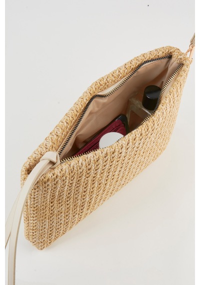 Vivaq Kadın Bellis Örgü Hasır Astarlı Suni Deri Bilek Askılı Portföy El Ve Clutch Çanta