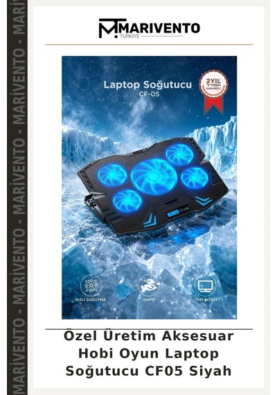 Özel Üretim Aksesuar Hobi Oyun Laptop Soğutucu Cf05 Siyah