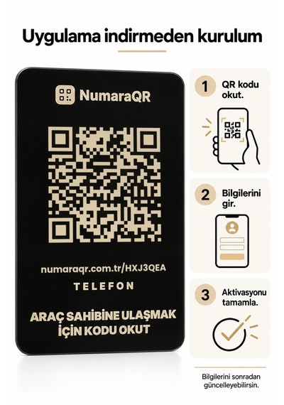 Numaraqr Qr Kodlu Araç Numaratörü Sticker Cam Içi Park