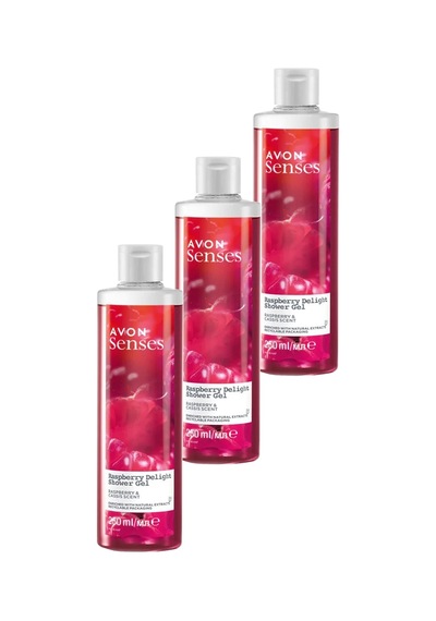 Avon Raspberry Delight Frambuaz Ve Frenk Üzümü Kokulu Duş Jeli 3 x 250 ML