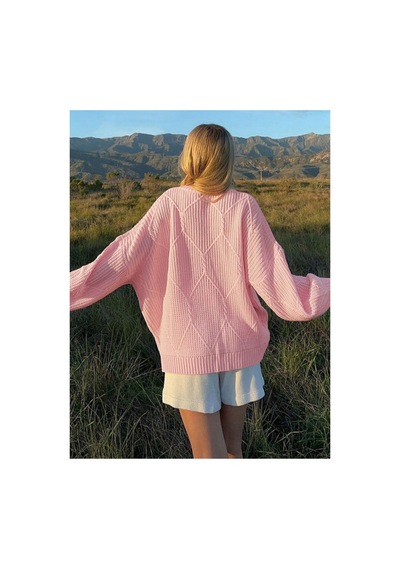 Sayzen Your Shine Selanik Örgülü Oversize Bisiklet Yaka Oversize Kadın Kazak Pembe Sayzen Your Shine Selanik Örgülü Oversize Bisiklet Yaka Oversize Kadın Kazak Pembe