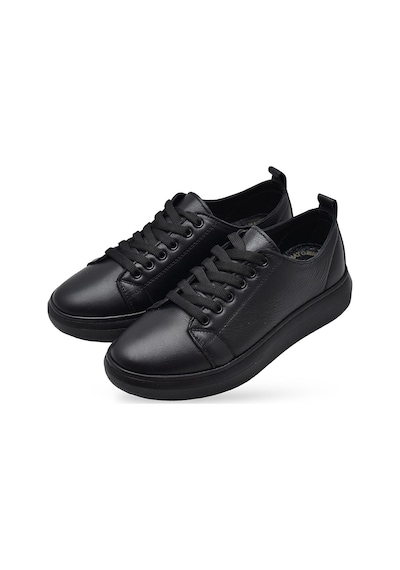 764 Full Ortopedik Taban Hakiki Deri Günlük Kadın Ayakkabı Kadın Sneakers Siyah