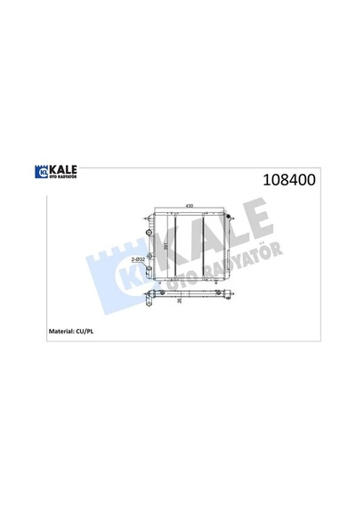 Radyatör R19 1.4-1.6 Enj 2 Sıra Cu Pl Sistem Kale Radyatör 7702253648/ 7702247653