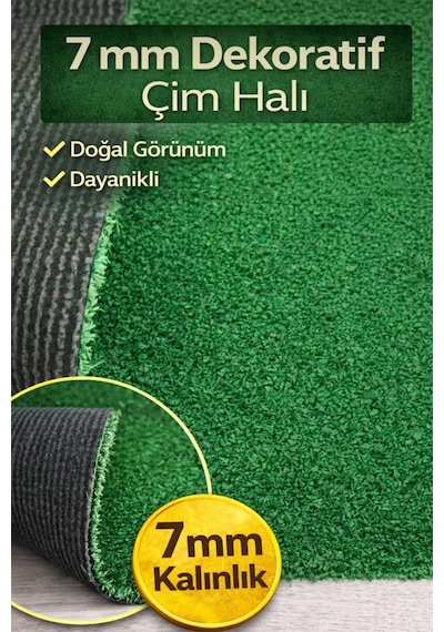 Raschel Carpet Dekoratif Suni Balkon Halısı Bahçe Halısı Çim Halı Yazlık Kilim Yolluk Rc Cımhalı Yeşil 150 x 210
