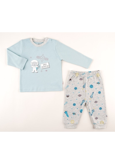 Motherlove %100 Organik Bebek Pijama Takımı 3 - 36 Ay Mavi
