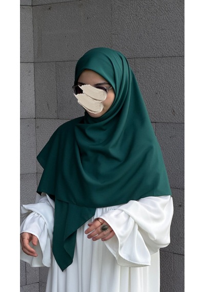 Qalortex Scarf Pamuklu Organik Modal Eşarp-zümrüt