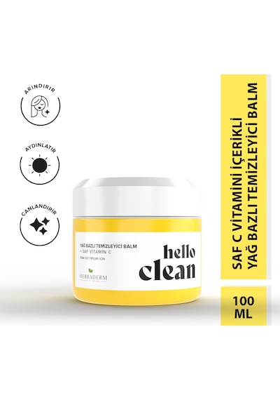 Herbaderm Hello Clean Aydınlatıcı Yağ Bazlı Temizleyici Balm 100 ML