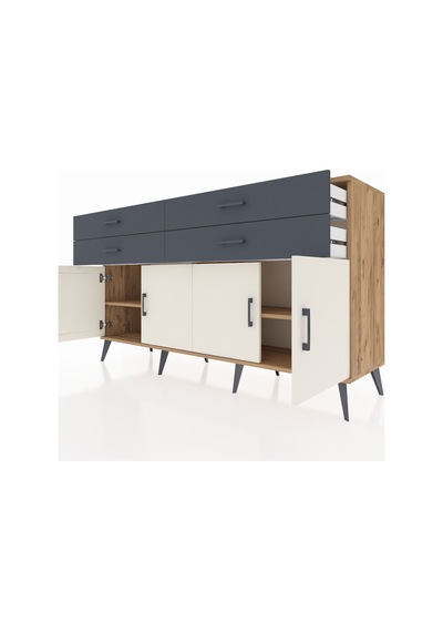Hyperion Konsol 2 Raflı 4 Çekmeceli 8 Kapaklı 176x44x99 Çam-aytaş Çam-aytaşı/antrasit Hyperion Konsol 2 Raflı 4 Çekmeceli 8 Kapaklı 176x44x99 Çam-aytaş Çam-aytaşı/antrasit