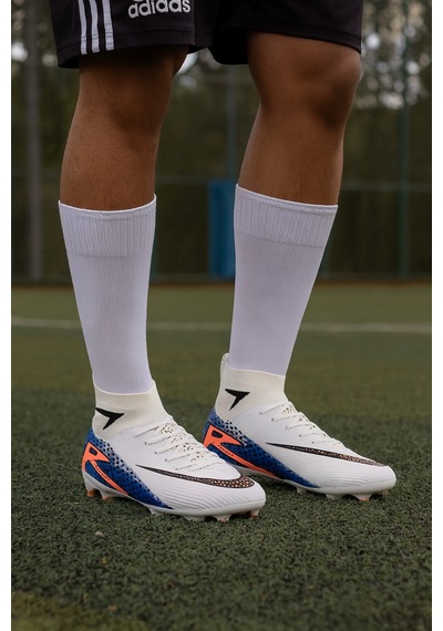 Çoraplı Krampon Futbol Ayakkabı Beyaz