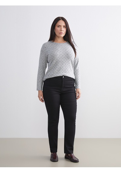 Lcw Everyday Siyah Bisiklet Yaka Puantiyeli Kadın Body