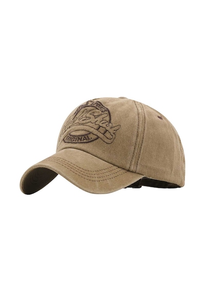 Tezzgelsin Unisex Eskitme Rock Shark Nakışlı Ayarlanabilir Beyzbol Kep Şapka Camel