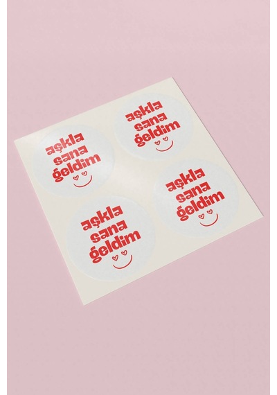 Aşkla Sana Geldim Sticker 3x3cm St2263 Çok Renkli