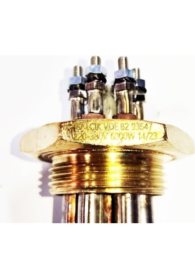 1 1/4 İnc 304cr Termovat Isıtıcı 380v Trifaze 30cm 6kw Termostatsız