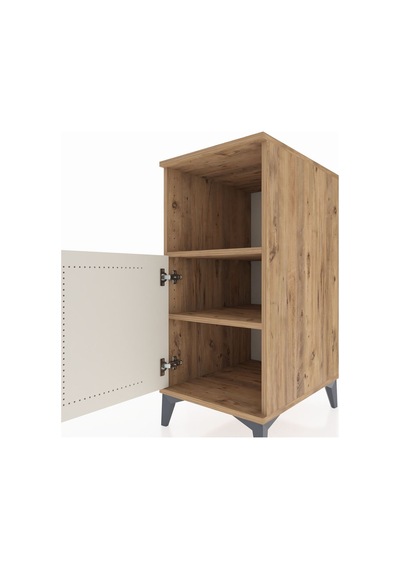 Kronos Komodin 2 Raflı Tek Kapaklı 44x59x96 Çam-aytaşı Atlas Çam