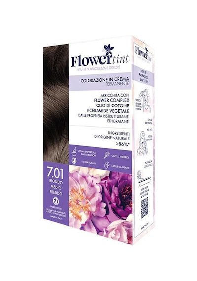 Flowertint Colorazione In Crema Saç Boyama Kiti 7.01 Orta Soğuk Sarışın