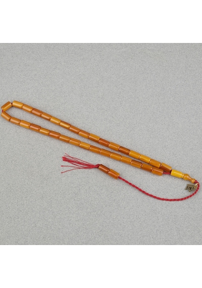 Omari Sıkma Kehribar Yumuşak Kesme Kesim Oturtma İmameli Sistemli 6x10.5mm Tesbih