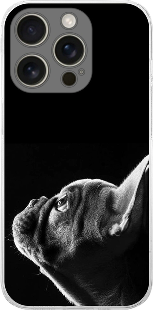 Apple Uyumlu iPhone 16 Pro İle Köpek 1 Baskılı Kamera Korumalı Şeffaf Kılıf