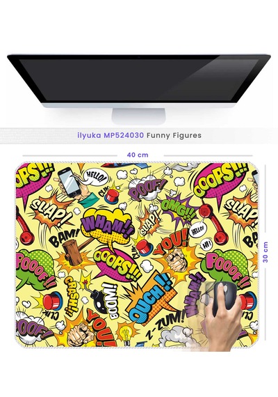 İlyuka Mousepad 40x30cm Gaming Oyuncu Mp524030 Funny Figures