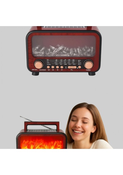 Solar Alev Işıklı Bluetooth Hoparlör 7w Ses Gücü Ve Solar Panelli Taşınabilir Müzik Cihazı