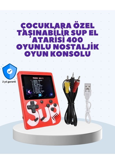 Mey İthalat Şarjlı Taşınabilir El Oyun Konsolu 400 Oyun