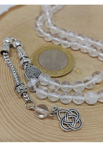 Kristal Kuvars Taşı 99luk Tesbih 6mm 4734 Çok Renkli