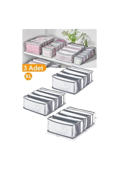Ayrex Adet - 8 Gözlü Şeffaf Çekmece Içi Düzenleyici Organizer Xlarge Genel