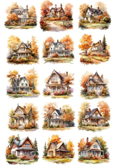 Sonbahar Temalı Ev Sticker Set