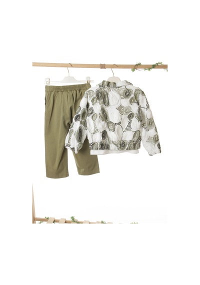 Xo Kids Kız Çocuk 3lü Alt Üst Kombin Takmı 4-8 Yaş Set0512 Yeşil