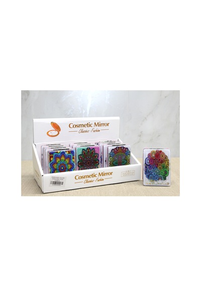 4 Adet Mandala Desenli El Aynası Hareketli Sulu Tasarım, Taşınabilir Cep Aynası, Hand Mirror, Makeup Mirror Altın