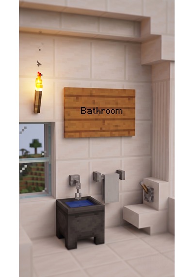 Minecraft Temalı Bathroom Ahşap Duvar Tabelası Dekoratif Gamer Odası Lavabo Kapı Süsü -
