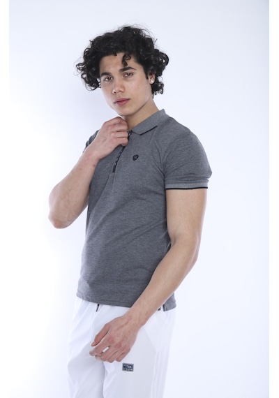 Escetic Erkek Spor G3 Melanj Polo Yaka Slim Fit T-Shirt-3346