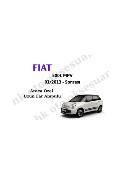 Fiat 500l Mpv 01/2013 - Sonrası Araca Özel Uzun Far Ampulü H1