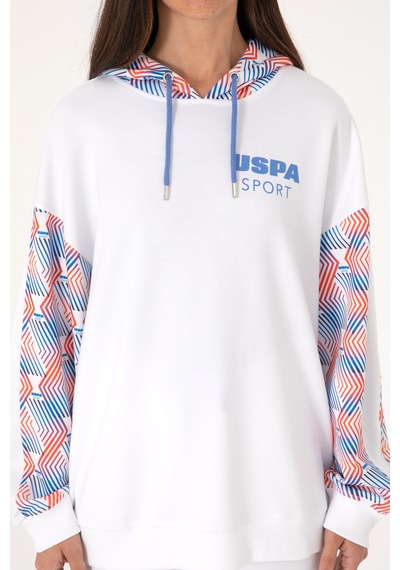 U.S. Polo Assn. Kadın Beyaz Modal Karışımlı Kapüşonlu Sweatshırt 50300694-VR013