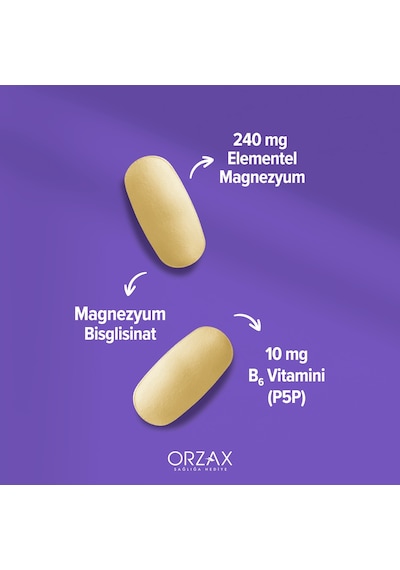 Orzax Ocean Extramag Magnezyum Bisglisinat + P5p 60 Tablet