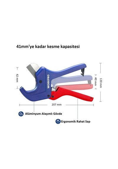 Workpro Wp301006 42mm Profesyonel Pprc Plastik Boru Kesme Makası Fr Wp301006