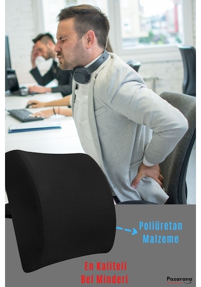 Overpazar Sırt Yastığı Sırt Minderi Sandalye Yastığı Koltuk Sırt Minderi Ortopedik Minder Bel Minderi 33x35 CM