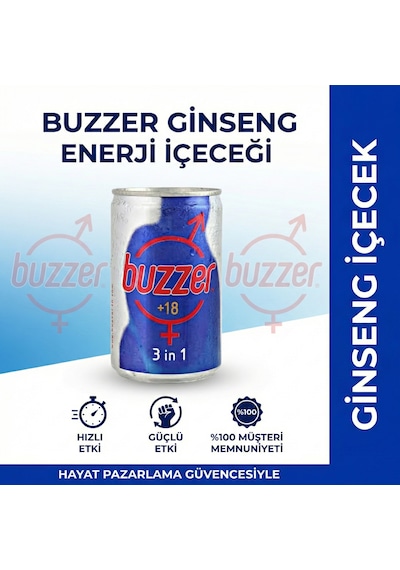 Buzzer Ginseng Enerji Içeceği +18 - 6'lı Avantaj Set