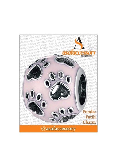 Pembe Patilli Charm Gümüş Kaplama