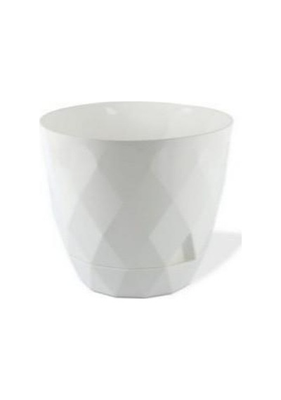 Omnipazar Krs-455 Yakamoz Tabaklı Plastik Saksı Takımı 9.2 Litre No 5 Beyaz
