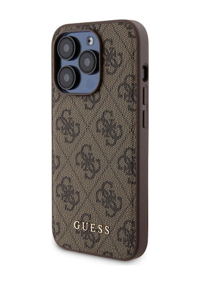 Apple Uyumlu iPhone 14 Pro Kılıf Guess Lisanslı Magsafe Özellikli Kapak + Powerbank 5000mah Kahverengi