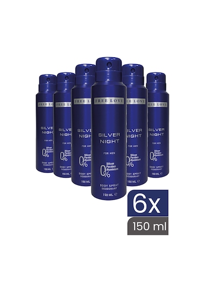 Free Love Silver Night Erkek Deodorant 6 x 150 ML