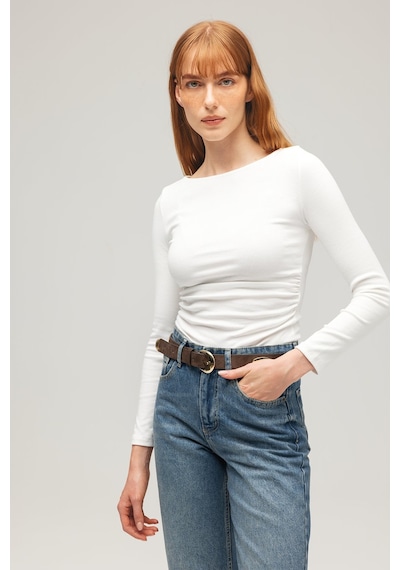 Sââde Kadın Yüksek Bel Mary Vintage Straight Fit Jean Pantolon Mavi