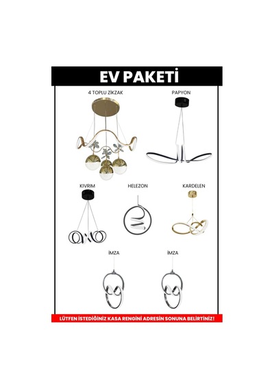 Premium Ev Aydınlatma Paketi 7 Parça Avizeden Oluşan Muhteşem Aydınlatma Seti Standart