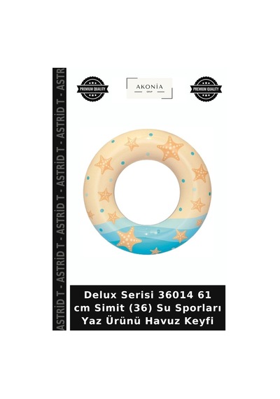 Delux Serisi 36014 61 Cm Simit 36 Su Sporları Yaz Ürünü Havuz Keyfi Çok Renkli