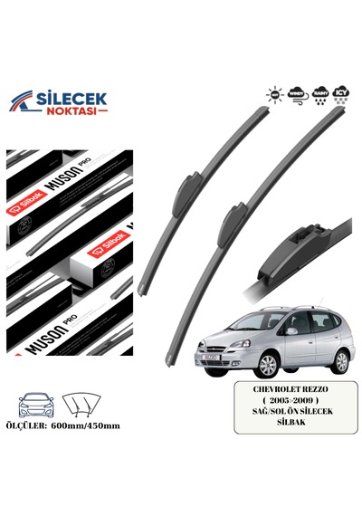 Chevrolet Rezzo 2005 2009 Araca Özel Ön Sağ-sol Silecek Silbak 600mm/450mm Sb2418u