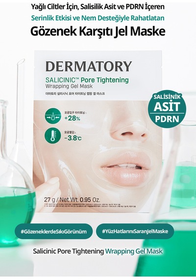 Serinlikle Rahatlatan Gözenek Karşıt Jel Maske Dermatory Salicinic Pore Tightening Wrapping Gel Mask
