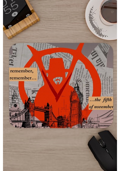 V For Vendetta 2 V3 22x18 Gaming Kauçuk Kaymaz Taban Mouse Pad Fare Altlığı