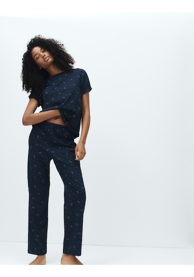 Marks & Spencer Pamuk Karışımlı Pijama Takımı T37004619F Lacivert
