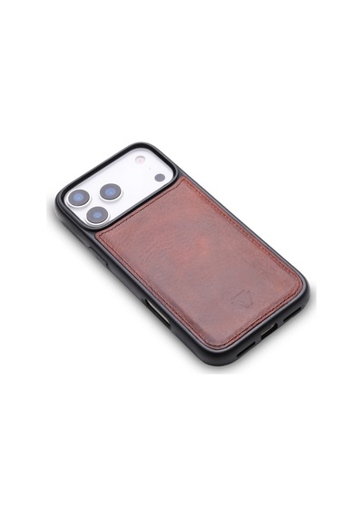 Zawa Apple İphone 17 Pro Uyumlu Deri Arka Koruma Kılıf - Bordo
